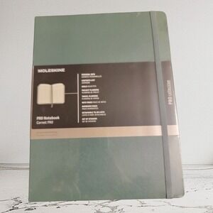 Moleskine PRO Notebook Hardcover Green Project Planning Notes Expandable Pocket